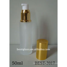 Frostglasflasche 50ml mit Plastikpumpe und goldener Kappe